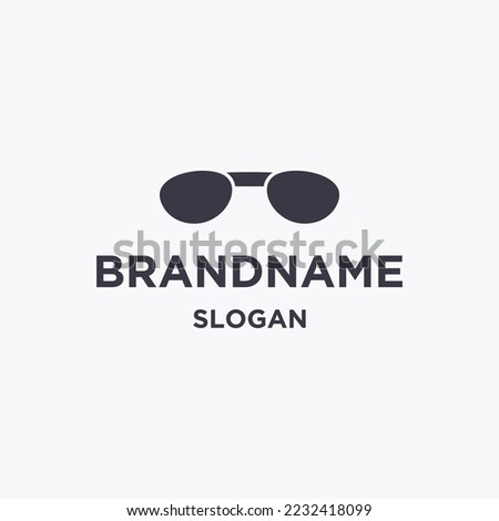 Glases logo icon flat design template 