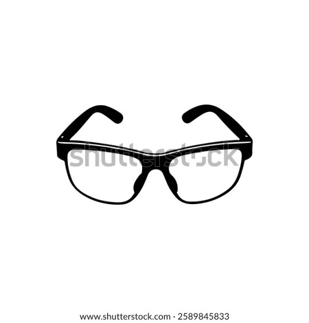Glasess icon silhouette vector illustration on white background
