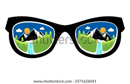 Glasess with natural design template illustration