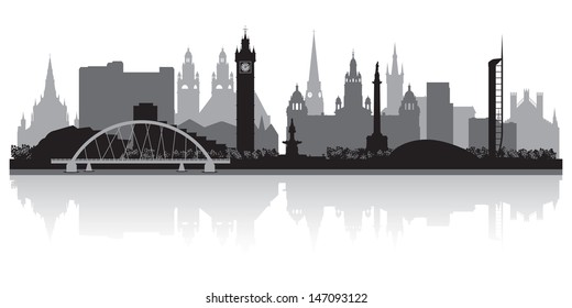 Glasgow city skyline silhouette vector illustration