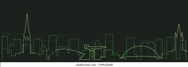 Glasgow Tecnología Futurista Seguimiento de luz Skyline