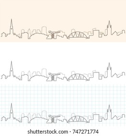 Glasgow Hand Drawn Skyline