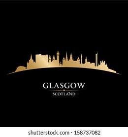 Glasgow Scotland city skyline silhouette. Vector illustration