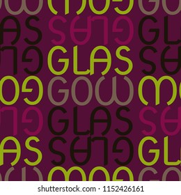 Glasgow, Scotland seamless pattern