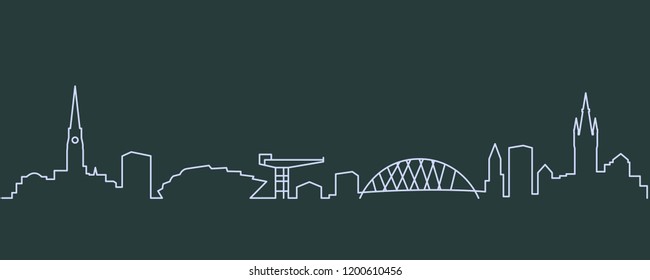 Glasgow Single Line Skyline