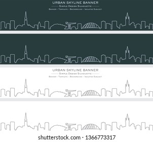 Glasgow Single Line Skyline Banner