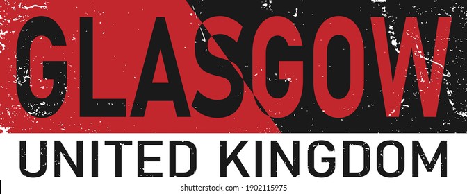 glasgow, text design. Typography poster. Usable as background.