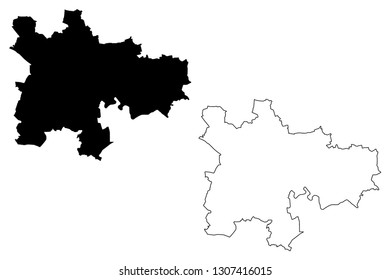 Glasgow (United Kingdom, Scotland, Local government in Scotland) map vector illustration, scribble sketch City and council area Glasgow map