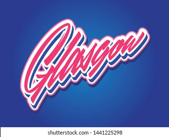 Glasgow vector lettering logo design element