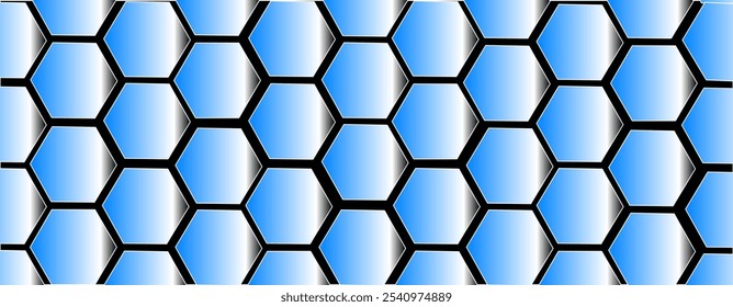 Fondo abstracto de vidrio de azulejos Formas hexagonales, futurista, Ilustración vectorial