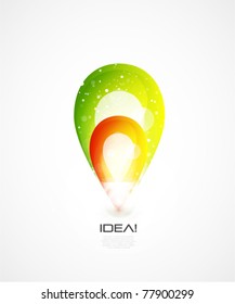 Formas abstractas de vidrio, concepto de idea de bombilla. Ilustración vectorial Eps10