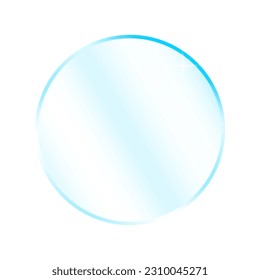 Glass, acrylic or plastic circle. glare mirror. glossy round glass icon. Vector illustration.