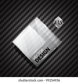 Glass ad square banner on carbon fiber
