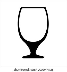 Glass for alcohol. beer glass on a thin leg. Vector illustration, flat style