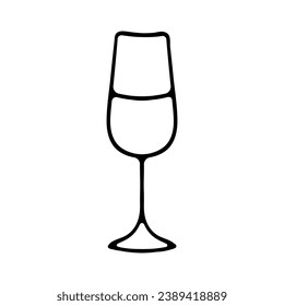Glass of Alcohol set icon. Bottle, wineglass, glass, leaf, wine, grape, clock, time, aging, restaurant. Drink concept. New Year, Christmas, holiday, gift, Santa, celebration, January 1, winter.