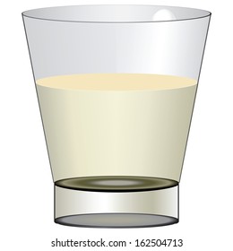 Glass of alcoholic spirits. Vector illustration. Ware.
