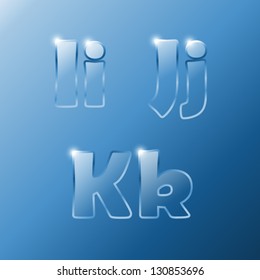 Glass Alphabet I,J,K