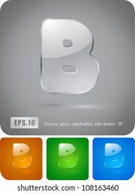 Glass alphabet, the letter "B". Vector Eps 10.