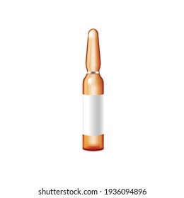 Glass ampoule with medicine treatment dose for injection a vector illustration