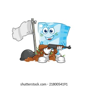 the glass army character. cartoon mascot vector