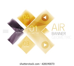 Glass arrow design template. Business infographic template