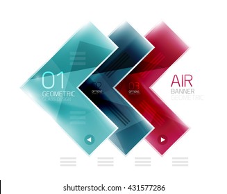 Glass arrow design template. Business infographic template