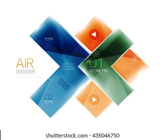 Glass arrow design template. Business infographic template