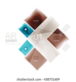 Glass arrow design template. Business infographic template