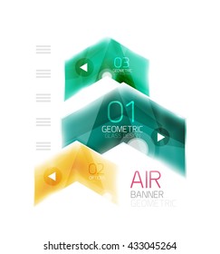 Glass arrow information web box. Vector infographic geometric abstract background Glass arrow information web box. Vector infographic geometric abstract background