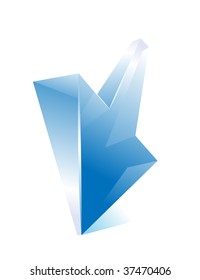 glass arrow, vector illustration