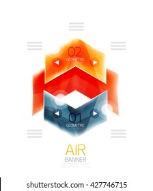 Glass arrows. Vector info banner design