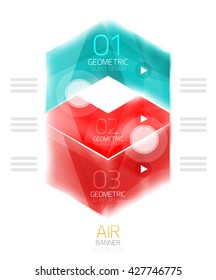 Flechas de vidrio. Diseño de banners de información del vector