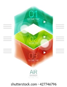 Flechas de vidrio. Diseño de banners de información del vector