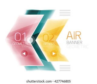 Glass arrows. Vector info banner design