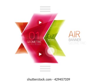 Glass arrows. Vector info banner design