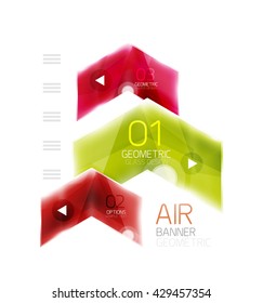 Glass arrows. Vector info banner design