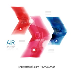 Glass arrows. Vector info banner design