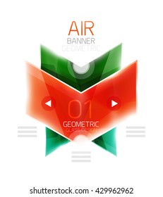 Flechas de vidrio. Diseño de banners de información del vector
