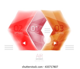 Glass arrows. Vector info banner design