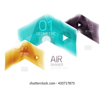 Glaspfeile. Vektorgrafik-Banner-Design