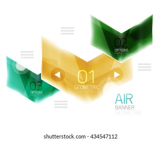 Glass arrows. Vector info banner design