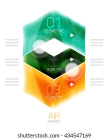 Glass arrows. Vector info banner design