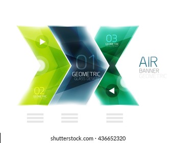 Glass arrows. Vector info banner design