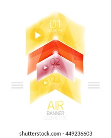 Flechas de vidrio. Diseño de banners de información del vector