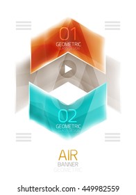 Flechas de vidrio. Diseño de banners de información del vector