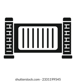 Glass automatic gate icon simple vector. House door. Security garage