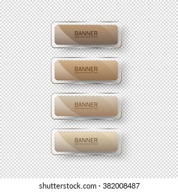 GLASS BACKGROUND. GLASS BANNERS. Transparent background . EPS 10.