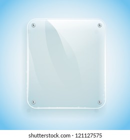 glass background on blue background