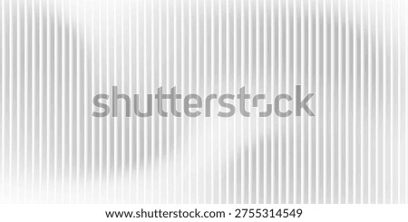 Glass background with silver ribbed effect and abstract 3D line pattern. Modern gray panel design for wall or window, adding light reflection and stylish texture to architecture.
