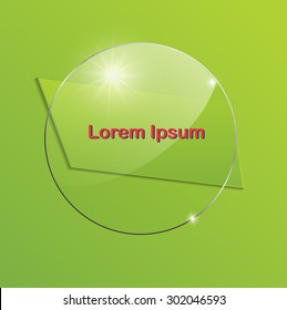 Glass background. Transparent glass circle